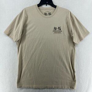 Firestone Walker Shirt Men's Sz XL Beige Graphic Pullover Short Sleeve Crew Neck